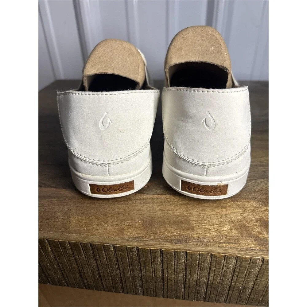 Olukai Pehuea Women's Size 8.5 US Slip On Sneaker Mesh White Casual EUC